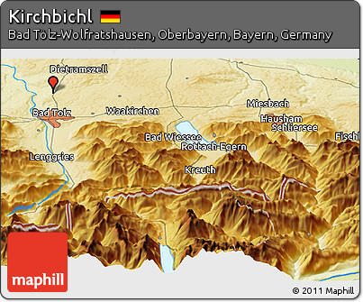 Physical Panoramic Map of Kirchbichl