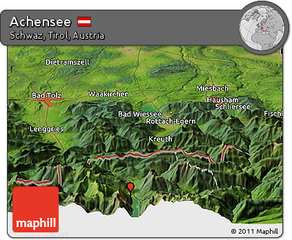 Satellite Panoramic Map of Achensee