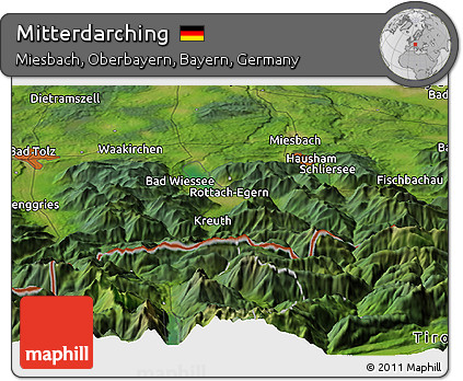 Satellite Panoramic Map of Mitterdarching