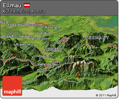 Satellite Panoramic Map of Ellmau