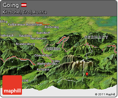 Satellite Panoramic Map of Going