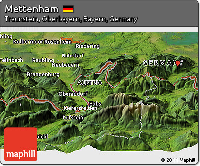 Satellite Panoramic Map of Mettenham