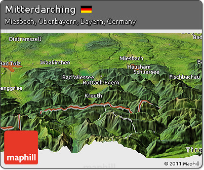 Satellite Panoramic Map of Mitterdarching