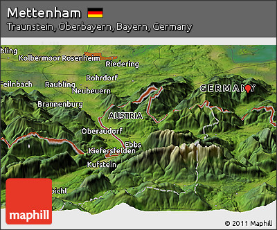 Satellite Panoramic Map of Mettenham