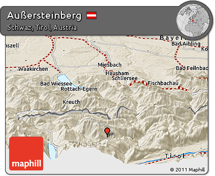 Shaded Relief Panoramic Map of Außersteinberg