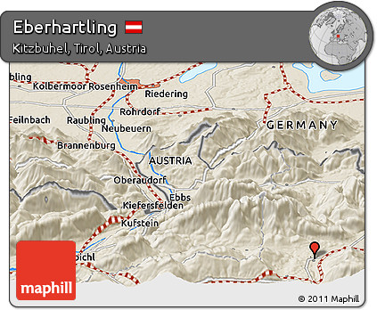 Shaded Relief Panoramic Map of Eberhartling