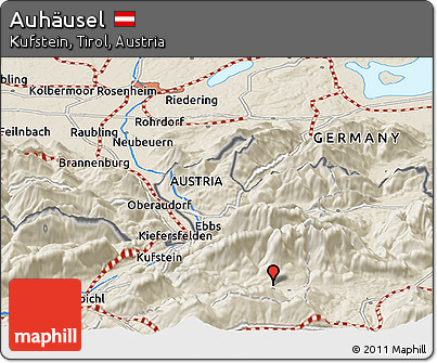 Shaded Relief Panoramic Map of Auhäusel
