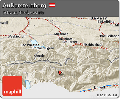 Shaded Relief Panoramic Map of Außersteinberg