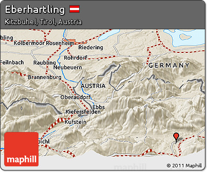 Shaded Relief Panoramic Map of Eberhartling