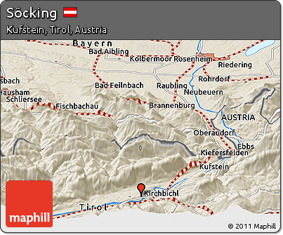 Shaded Relief Panoramic Map of Söcking