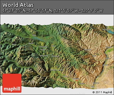 Satellite 3D Map of the Area around 47° 41' 6" N, 120° 37' 30" W
