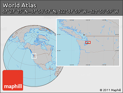 Gray Location Map of the Area around 47° 41' 6" N, 122° 19' 29" W