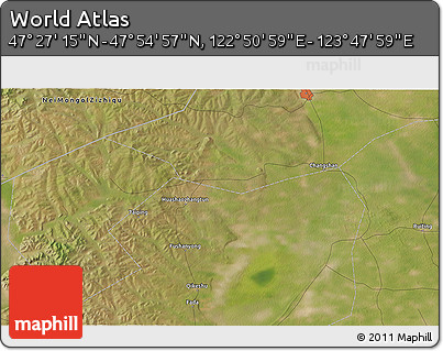 Satellite 3D Map of the Area around 47° 41' 6" N, 123° 19' 29" E