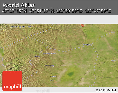 Satellite 3D Map of the Area around 47° 41' 6" N, 123° 19' 29" E