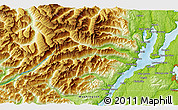 Physical 3D Map of the area around 47° 41' 6" N, 123° 10' 30" W