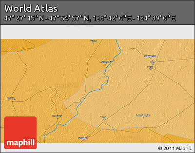 Political 3D Map of the Area around 47° 41' 6" N, 124° 10' 30" E