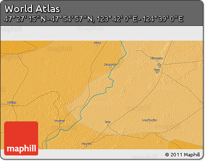 Political 3D Map of the Area around 47° 41' 6" N, 124° 10' 30" E