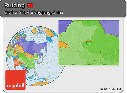 Political Location Map of Ruiting