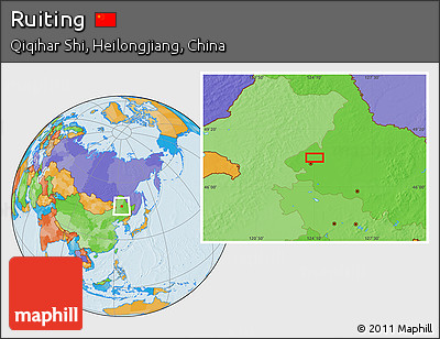 Political Location Map of Ruiting