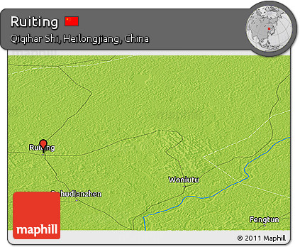 Physical Panoramic Map of Ruiting