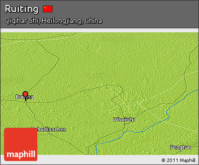 Physical Panoramic Map of Ruiting