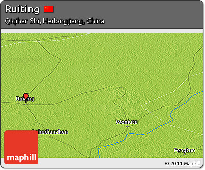 Physical Panoramic Map of Ruiting