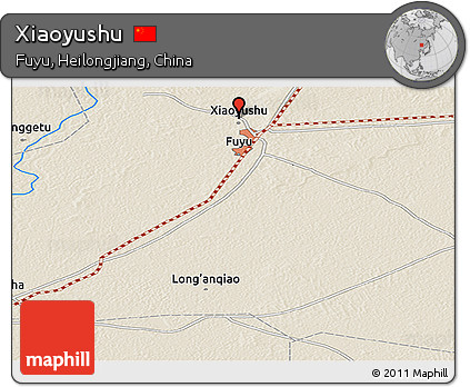 Shaded Relief Panoramic Map of Xiaoyushu