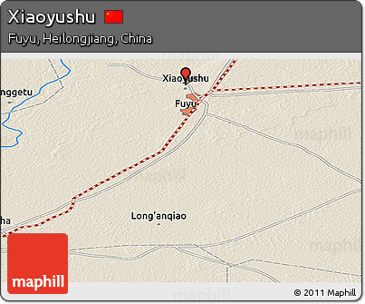 Shaded Relief Panoramic Map of Xiaoyushu