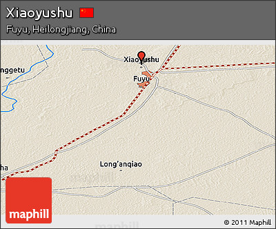 Shaded Relief Panoramic Map of Xiaoyushu