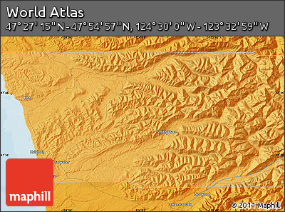 Political Map of the Area around 47° 41' 6" N, 124° 1' 30" W