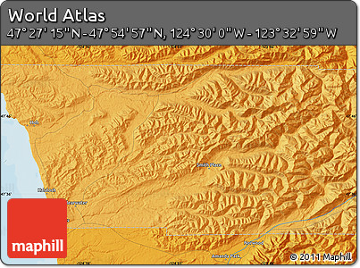 Political Map of the Area around 47° 41' 6" N, 124° 1' 30" W