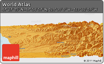Political Panoramic Map of the Area around 47° 41' 6" N, 124° 1' 30" W