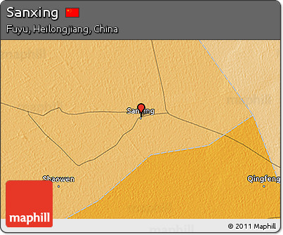 Political 3D Map of Sanxing