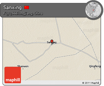 Shaded Relief 3D Map of Sanxing