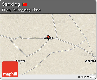 Shaded Relief 3D Map of Sanxing