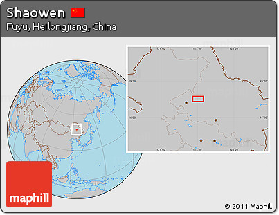 Gray Location Map of Shaowen