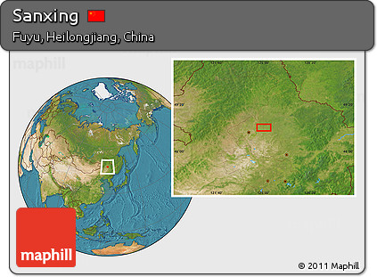 Satellite Location Map of Sanxing