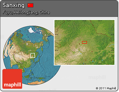 Satellite Location Map of Sanxing