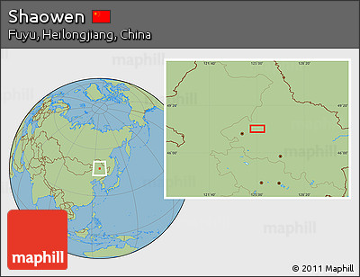Savanna Style Location Map of Shaowen