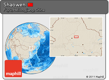 Shaded Relief Location Map of Shaowen