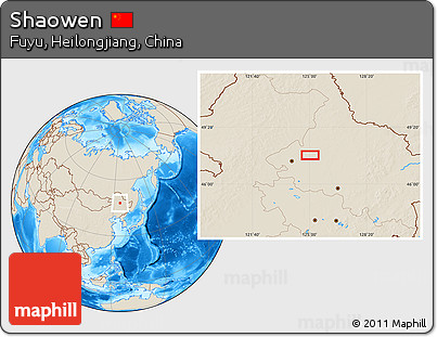 Shaded Relief Location Map of Shaowen