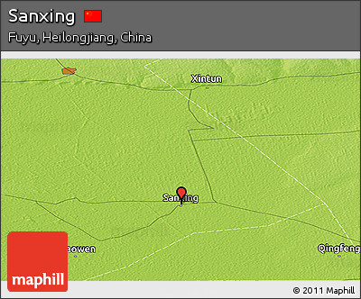 Physical Panoramic Map of Sanxing