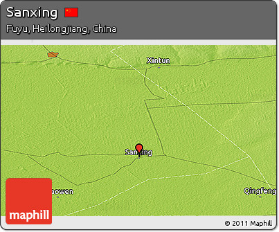 Physical Panoramic Map of Sanxing