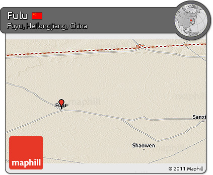 Shaded Relief Panoramic Map of Fulu