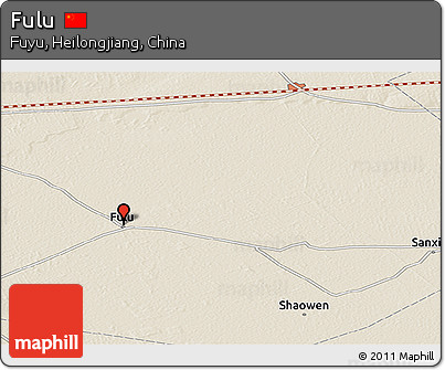 Shaded Relief Panoramic Map of Fulu