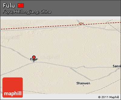 Shaded Relief Panoramic Map of Fulu