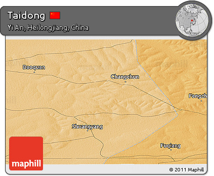 Political Panoramic Map of Taidong