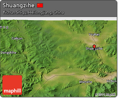 Satellite 3D Map of Shuangzihe