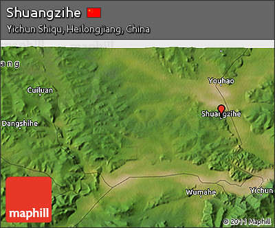 Satellite 3D Map of Shuangzihe