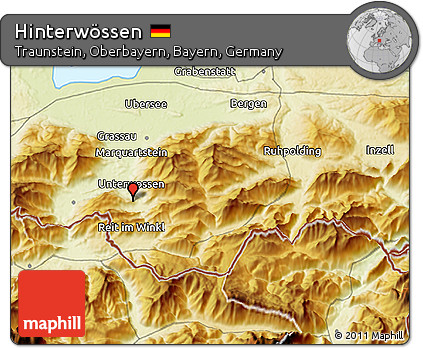 Physical 3D Map of Hinterwössen